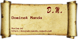 Dominek Manda névjegykártya